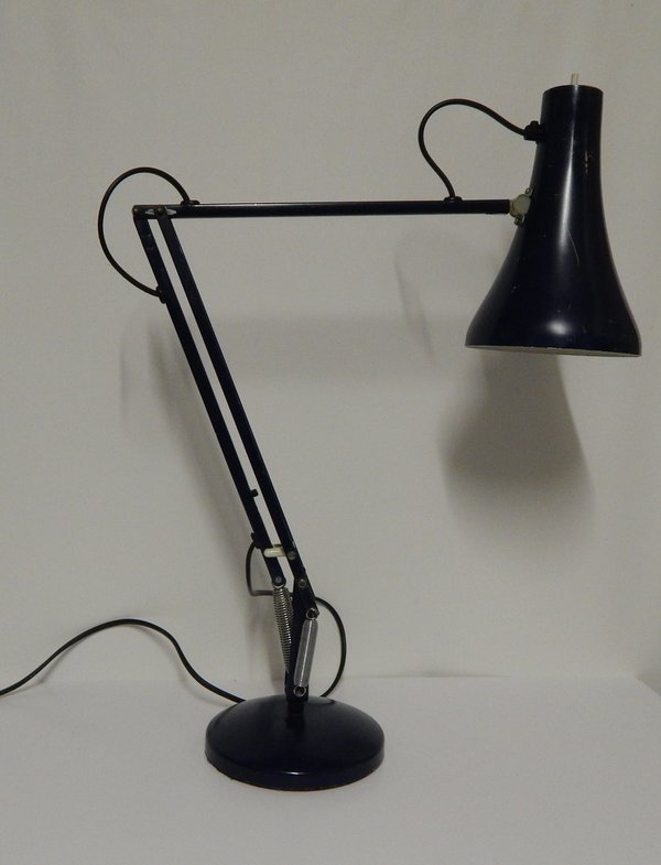SOLD Anglepoise 1970's Original Design desk lamp - Herbert Terry & Sons Model 90 midnight blue